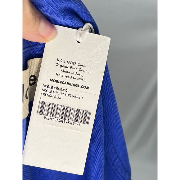 NOBLE Sz L Large French Blue Short Sleeve Jumpsuit Utility Suit NWT - Picture 4 of 10